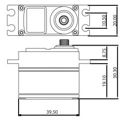 ProTek RC 160T Low Profile High Torque Metal Gear Servo High Voltage/Metal Case -ProTek RC Sales 2022 ptk 160t 2