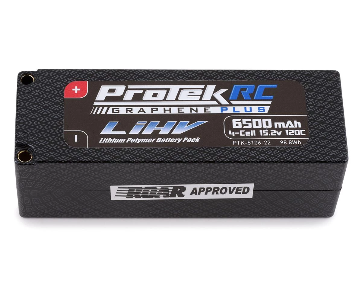 ProTek RC 4S 120C Low IR Si-Graphene + HV LiPo Battery (15.2V/6500mAh) w/5mm Connector (ROAR Approved) 3 ProTek RC 4S 120C Low IR Si-Graphene + HV LiPo Battery (15.2V/6500mAh) w/5mm Connector (ROAR Approved)
