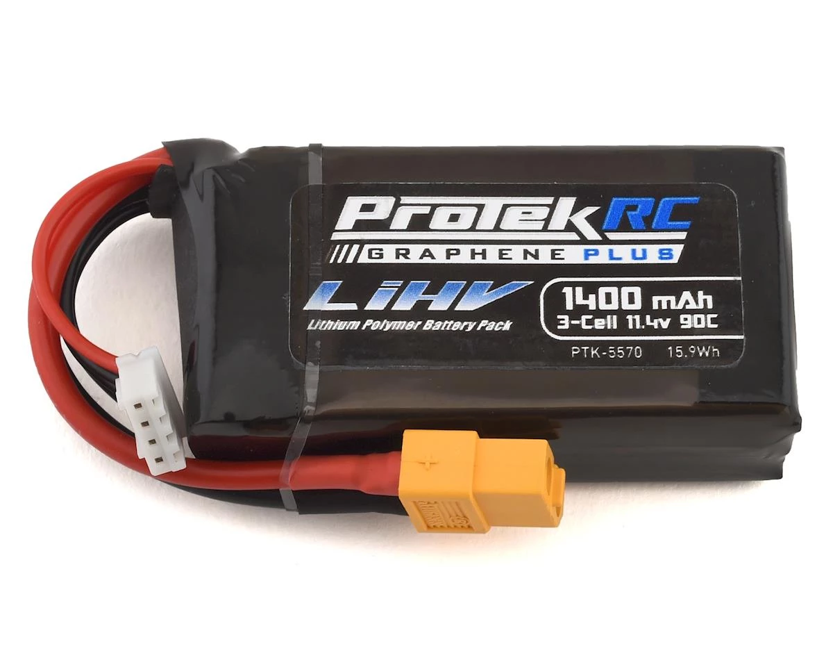 ProTek RC 3S 90C Si-Graphene + HV LiPo Battery w/XT60 Connector (11.4V/1400mAh) 3 ProTek RC 3S 90C Si-Graphene + HV LiPo Battery w/XT60 Connector (11.4V/1400mAh)