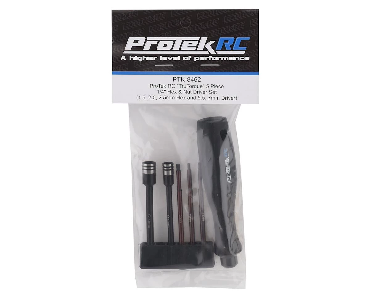 ProTek RC "TruTorque" 5-Piece 1/4" Drive Hex & Nut Driver Set (1.5, 2.0, 2.5mm Hex & 5.5, 7mm Nut Driver) 5 ProTek RC "TruTorque" 5-Piece 1/4" Drive Hex & Nut Driver Set (1.5, 2.0, 2.5mm Hex & 5.5, 7mm Nut Driver) - Image 3